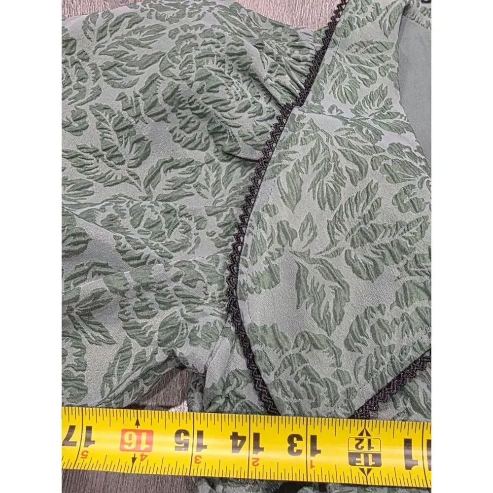 GANNI Organza Mini Dress Size 36 Myrtle Jacquard Balloon coquette fairy A004055 - Picture 6 of 13
